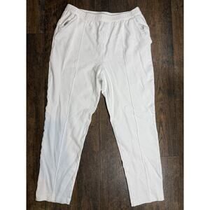 Soft Surroundings Women Slim Leg Karma Pants Medium White Pull On Knit High Rise